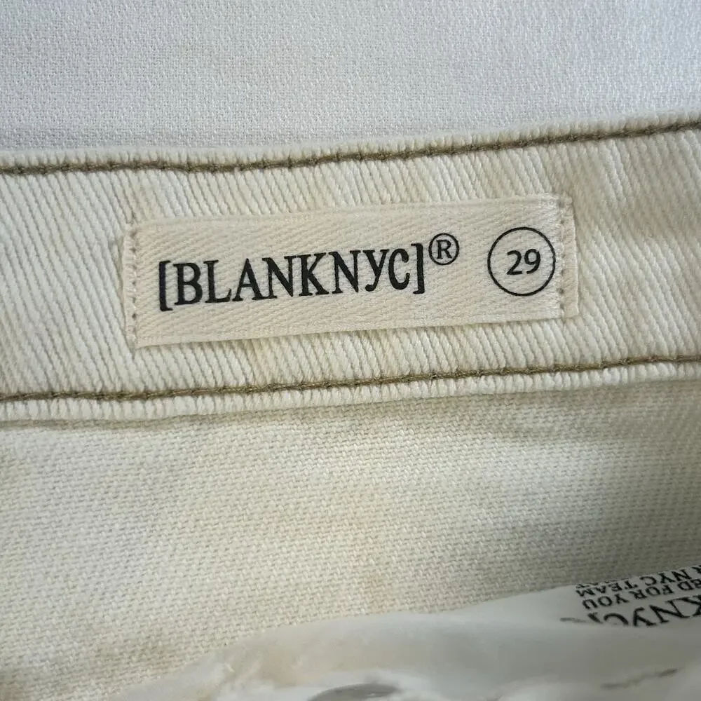 Blank NYC Off-White/Ekru Denim Maxi Skirt Front Slit Size 29